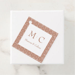 Étiquettes Cadeau Terracotta Burn Orange Toscan Villa Mariage