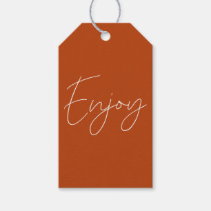 Étiquettes-cadeau Terracotta Calligraphie Élégante Profitez Fait Mai