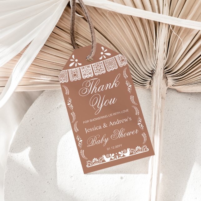 Étiquettes-cadeau Terracotta Cielito Lindo Baby shower mexicain (Créateur téléchargé)