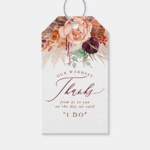 Étiquettes-cadeau Terracotta Floral Pampas Mariage Grass Tags cadeau