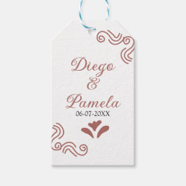 Étiquettes-cadeau Terracotta noir rustique espagnol mariage couple f
