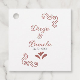 Étiquettes Cadeau Terracotta noir rustique espagnol mariage couple f
