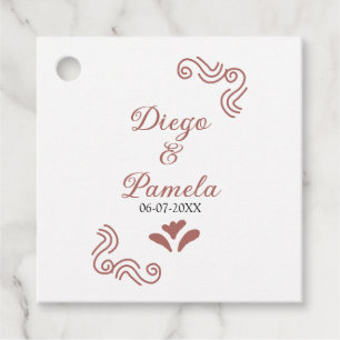 Étiquettes Cadeau Terracotta noir rustique espagnol mariage couple f