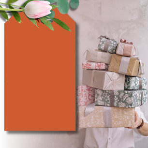 Étiquettes-cadeau Terracotta Orange Solide Couleur Chaleureuse & Con