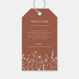 Étiquettes-cadeau Terracotta Rustic Floral Automne Fleur sauvage Mar