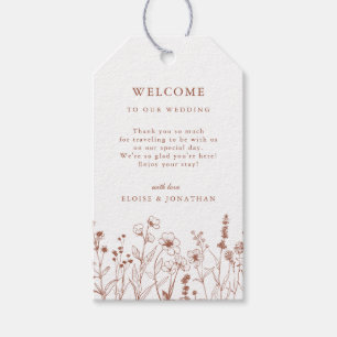 Étiquettes-cadeau Terracotta Rustic Floral Automne Fleur sauvage Mar