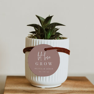 Étiquettes Cadeau Terracotta Script moderne laisser l'amour pousser