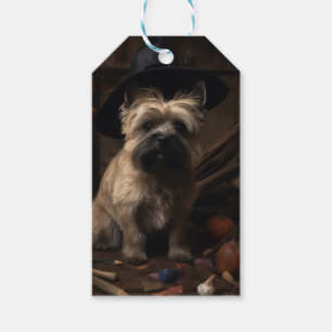 Étiquettes-cadeau Terrier Cairn Citrouilles Halloween Épouvantable