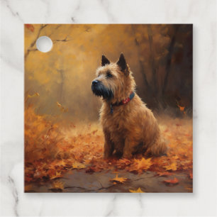 Étiquettes Cadeau Terrier de la baie de Chesapeake en Feuilles d'Aut