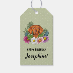 Étiquettes-cadeau Terrier Wheaten à poil doux Fleurs Anniversaire Ve