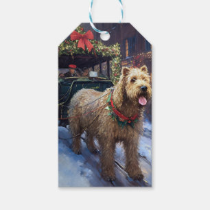 Étiquettes-cadeau Terrier Wheaten Saison de Noël festive