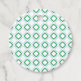 Étiquettes Cadeau Texte japonais minimal bleu vert diamant