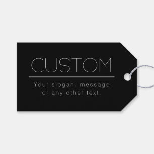 Étiquettes-cadeau Texte modifiable minimaliste moderne   Noir & Blan