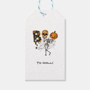 Étiquettes-cadeau Texte personnalisé Halloween Citrouille Squelette 