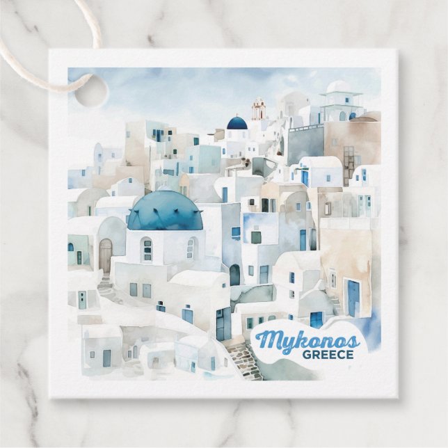Étiquettes Cadeau Texte personnalisé Mykonos Grèce (Devant)