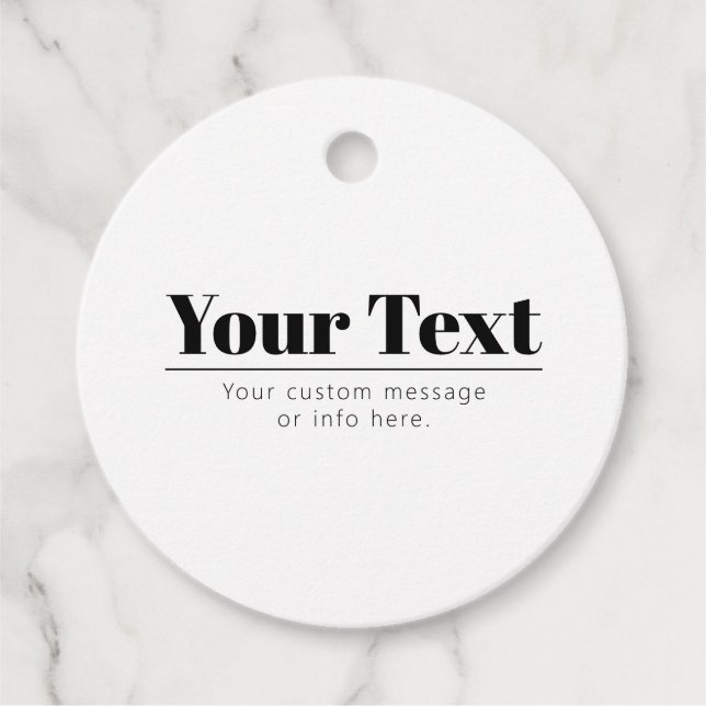 Étiquettes Cadeau Texte rétro-moderne élégant | Noir & Blanc (Devant)