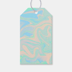 Étiquettes-cadeau Texture iridescente olographe de faux liquide