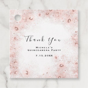 Étiquettes Cadeau Than You Bridal 16th Quinceanera White Confetti