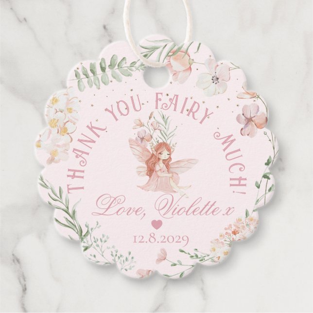 Étiquettes Cadeau Thank you Fairy Much Fairy 1st Birthday Magical (Devant)