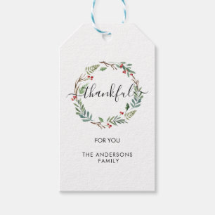 Étiquettes-cadeau Thankful for you !