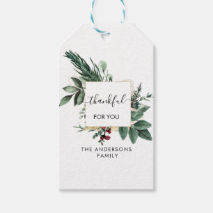 Étiquettes-cadeau Thankful for you !