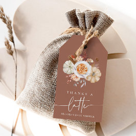 Étiquettes-cadeau "Thanks a Latte" Pumpkin Spice Baby Shower Favor