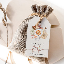 Étiquettes-cadeau "Thanks a Latte" Pumpkin Spice Baby Shower Favor