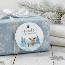 Étiquettes Cadeau Thanks Baby Cow Christmas Winter 