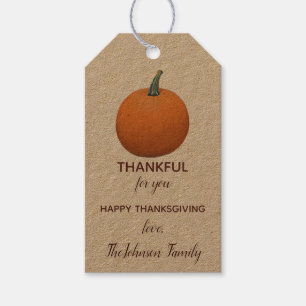 Étiquettes-cadeau Thanksgiving Citrouille personnalisé