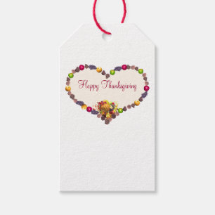 Étiquettes-cadeau Thanksgiving Heart et Cornucopia
