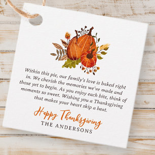 Étiquettes Cadeau Thanksgiving Poem Pays Russe Citrouille Harvest