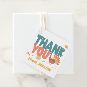 Étiquettes Cadeau Thanksgiving Turkey Gobble Anniversaire Merci