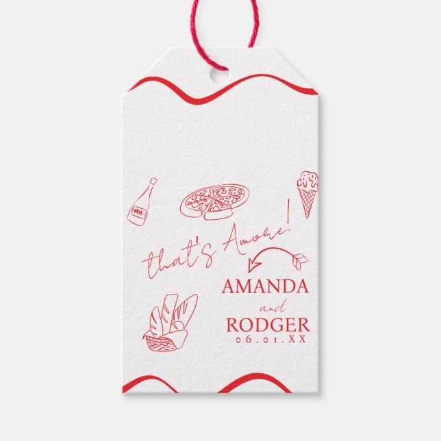 Étiquettes-cadeau That’s Amore Italian Doodles Wedding (Devant)
