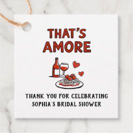 Étiquettes Cadeau That's Amore Italian Bridal Shower Whimsical Red
