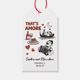 Étiquettes-cadeau That's Amore Italian Funky Mariage Enterrement de 