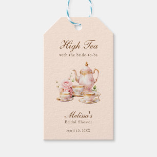 Étiquettes-cadeau Thé Chic Pastel Orange Or Mariage