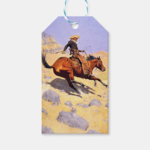 Étiquettes-cadeau The Cowboy (par Frederic Remington)