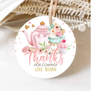 Étiquettes Cadeau Thé de fête pour deux rose Floral brassage Douche