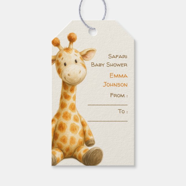 Étiquettes-cadeau The Little Explorer | Safari Friends Baby Shower (Devant)