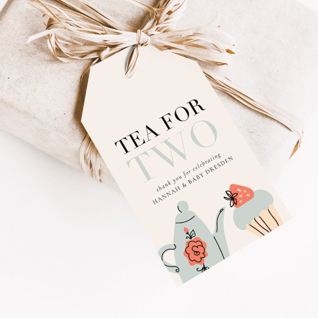 Étiquettes-cadeau Thé pour deux | Tea Party Baby shower Favoriser (Créateur téléchargé)