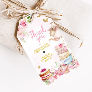 Étiquettes-cadeau Thé rose Or Par-Thé Anniversaire Fête Favoriser Ta