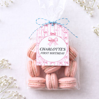 Étiquettes-cadeau Thème Arc-en-ciel pour 1er Anniversaire de Bébé Fi