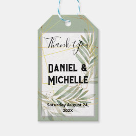 Étiquettes-cadeau Thème Botanique Mariage Arché Noir Moderne
