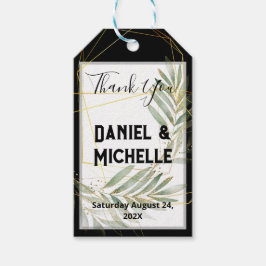 Étiquettes-cadeau Thème Botanique Mariage Arché Noir Moderne
