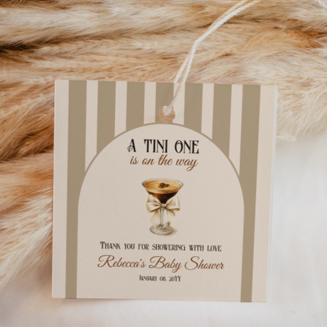 Étiquettes Cadeau Thème café Espresso Martini Baby shower Bow (Créateur téléchargé)