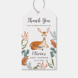 Étiquettes-cadeau Thème de Cerf mignon Sexe Baby shower d'automne ne