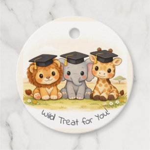 Étiquettes Cadeau Thème de fête de fin d'études sur les animaux de l