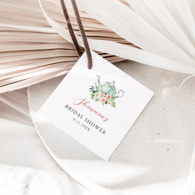 Étiquettes Cadeau Thème de fête de mariage ARIA Tea Party (Créateur téléchargé)