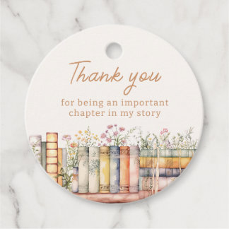 Étiquettes Cadeau Thème de livre Merci