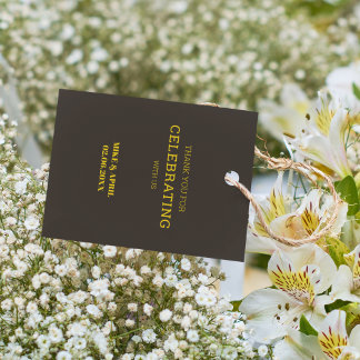 Étiquettes Cadeau Thème de Mariage doré noir riche